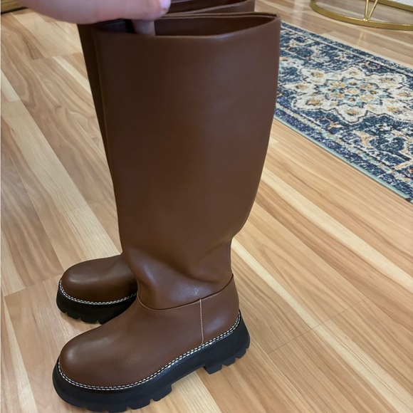 3.1 Phillip Lim Kate Brown Lug Sole Tube Boot Size 35/5 - Picture 4 of 6